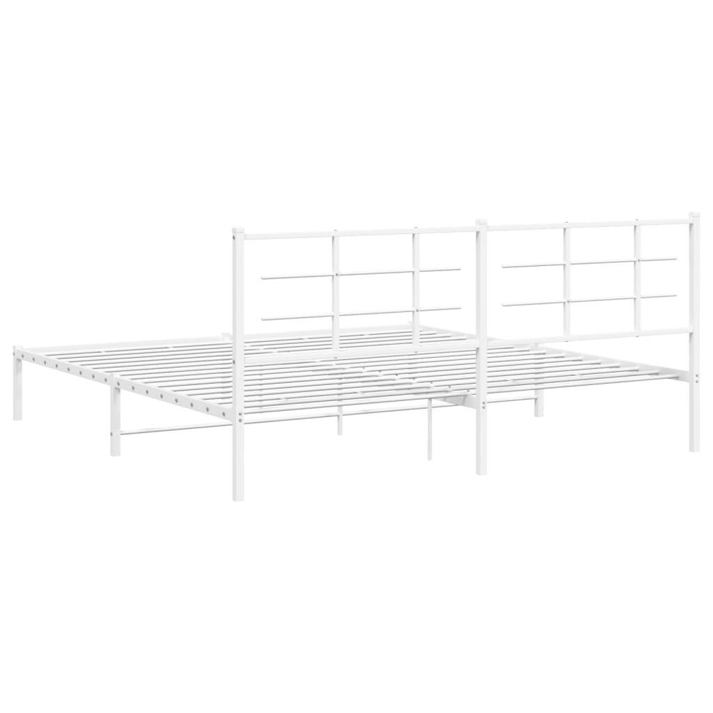 Metal Bed Frame without Mattress with Headboard White 76"x79.9