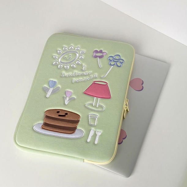 Color: Green, style: 14inches - Compatible with Apple, Cute Holding File Bag 13, 15 Inch Laptop Bag, Tablet 11ipad Liner Bag