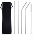 Color: Rose goldCloth bag5 pcs - 304 stainless steel straw