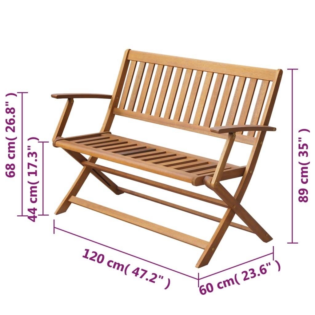 Patio Bench 47.2" Solid Acacia Wood
