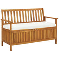 Patio Storage Bench Solid Acacia Wood 47.2"x24.8"x33.1