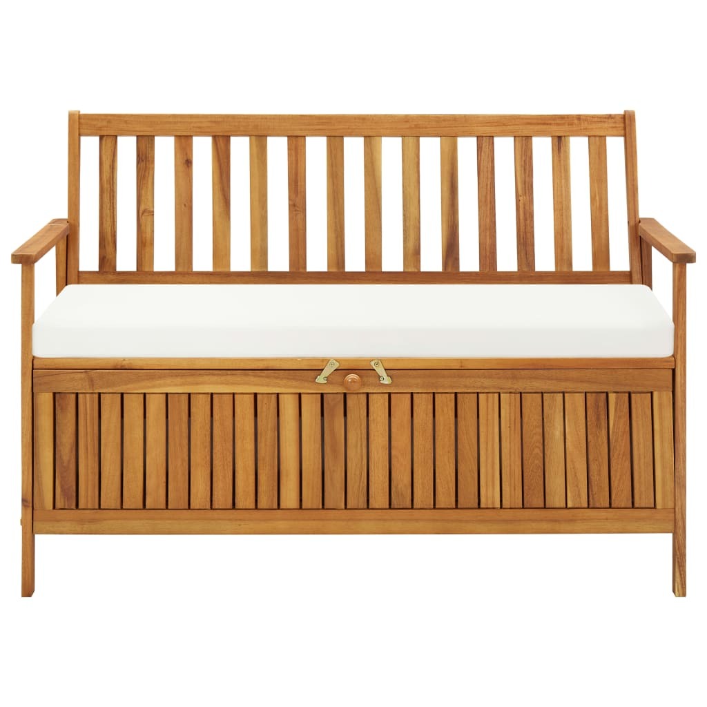 Patio Storage Bench Solid Acacia Wood 47.2"x24.8"x33.1