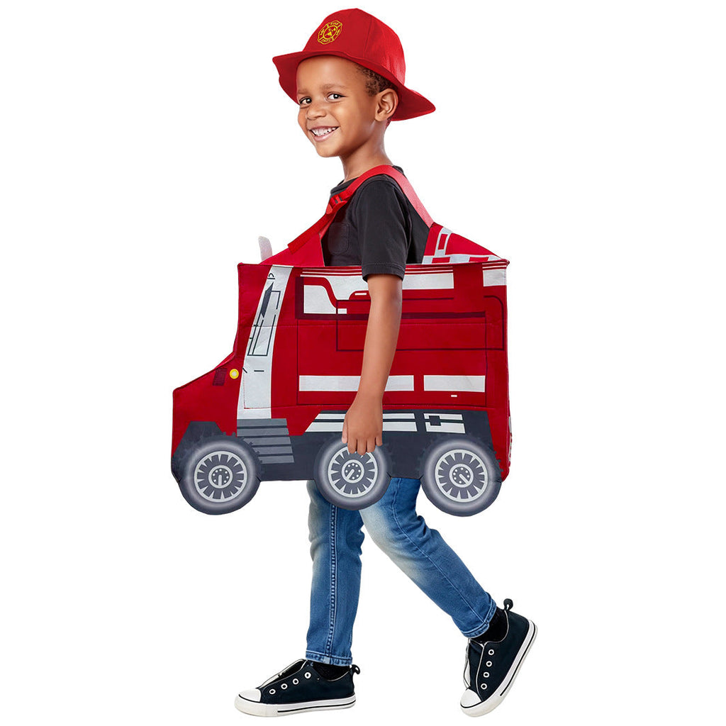 Halloween Children's Firefighter Costume Fire Truck Performance Outfit