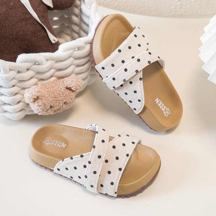 Girls' Polka Dot Flip Flops Summer New Design Children's Sandals Baby Girls' Slippers
