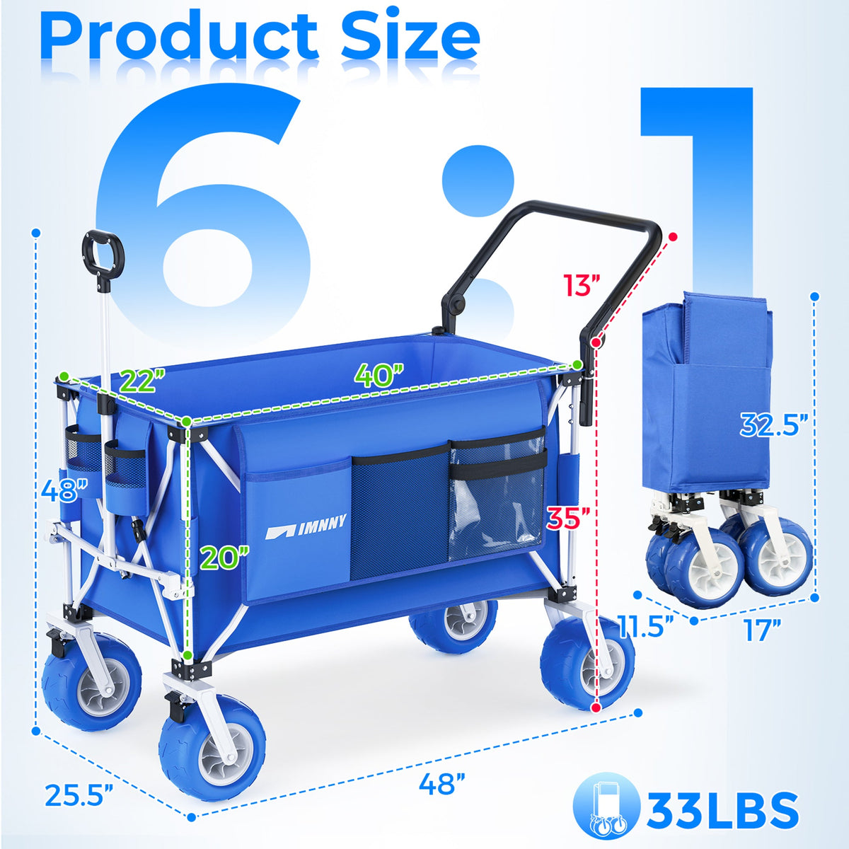 Multi-Functional Push-Pull Folding Wagon Cart