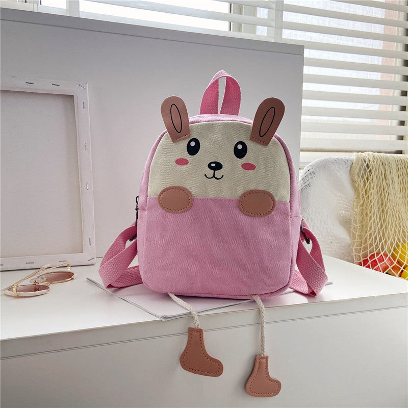 Boys Canvas Backpack Cute Cartoon School Bag