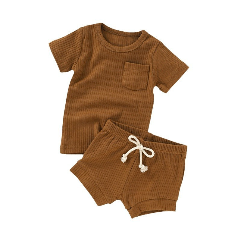 Newborn Short-sleeve And Shorts Set