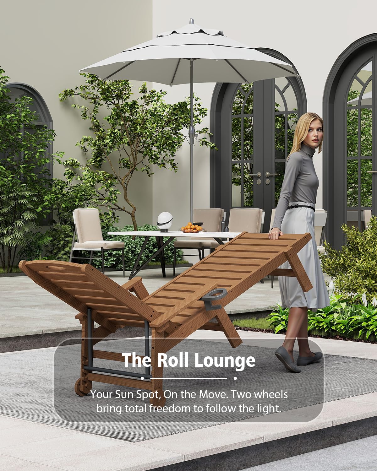 HDPE Outdoor Lounge Chairs Set of 2 with UV Protection - Brown, Blue, Black, or White