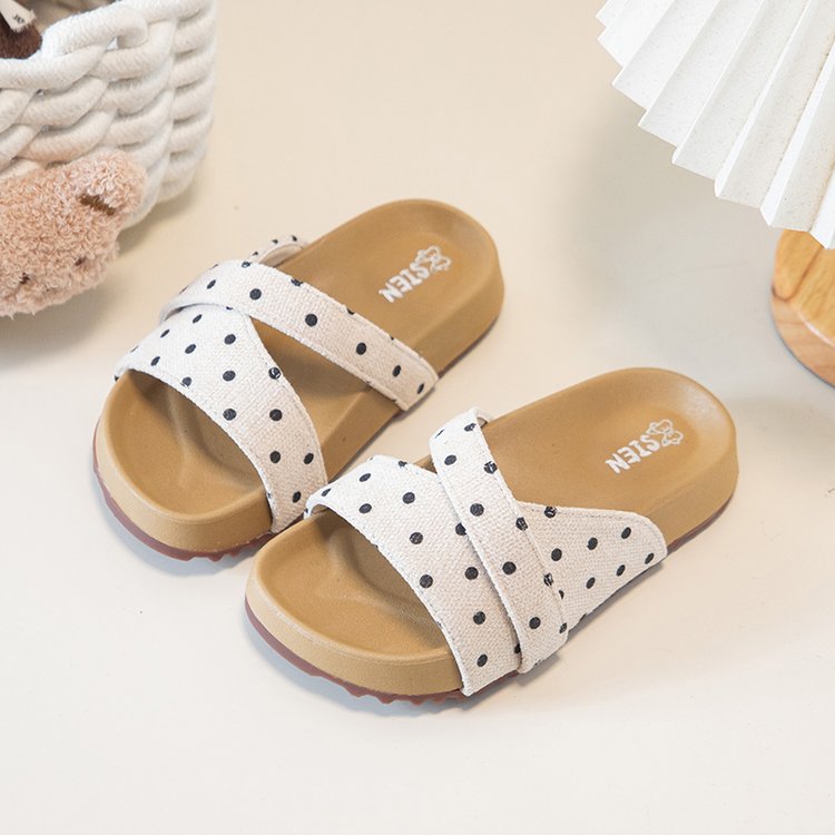 Girls' Polka Dot Flip Flops Summer New Design Children's Sandals Baby Girls' Slippers