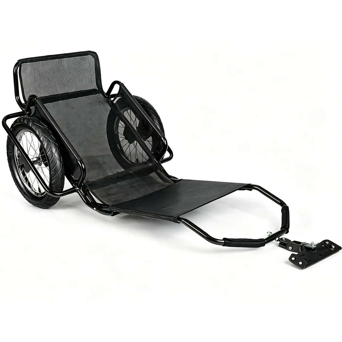 Heavy-Duty Bike Cargo Trailer with Steel Frame and Reflective Strips