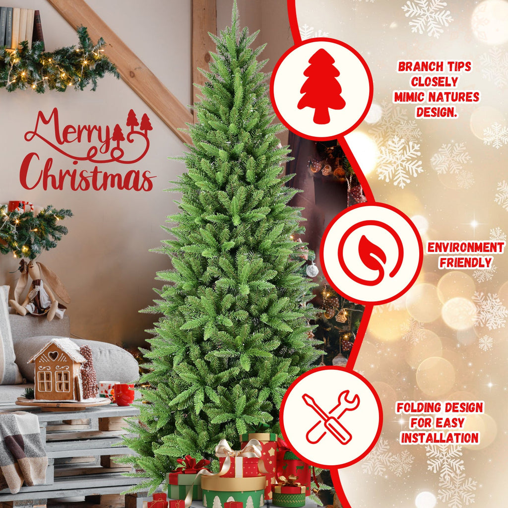 7FT Slim Christmas Tree – Perfect for Corners & Small Spaces