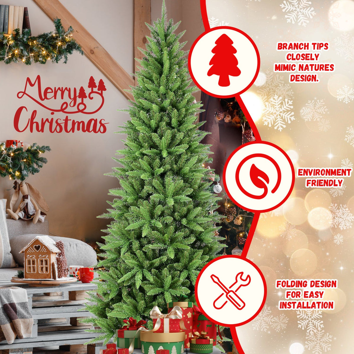 7FT Slim Christmas Tree