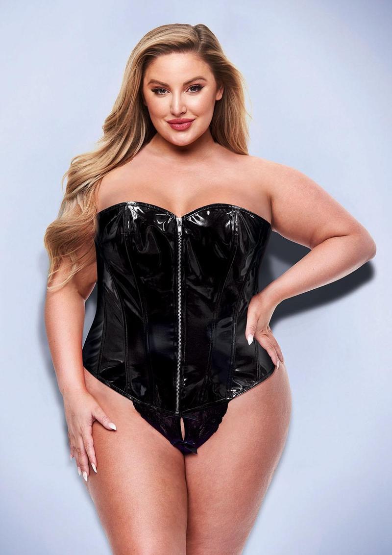 Baci Wetlook Bustier-Black-XL