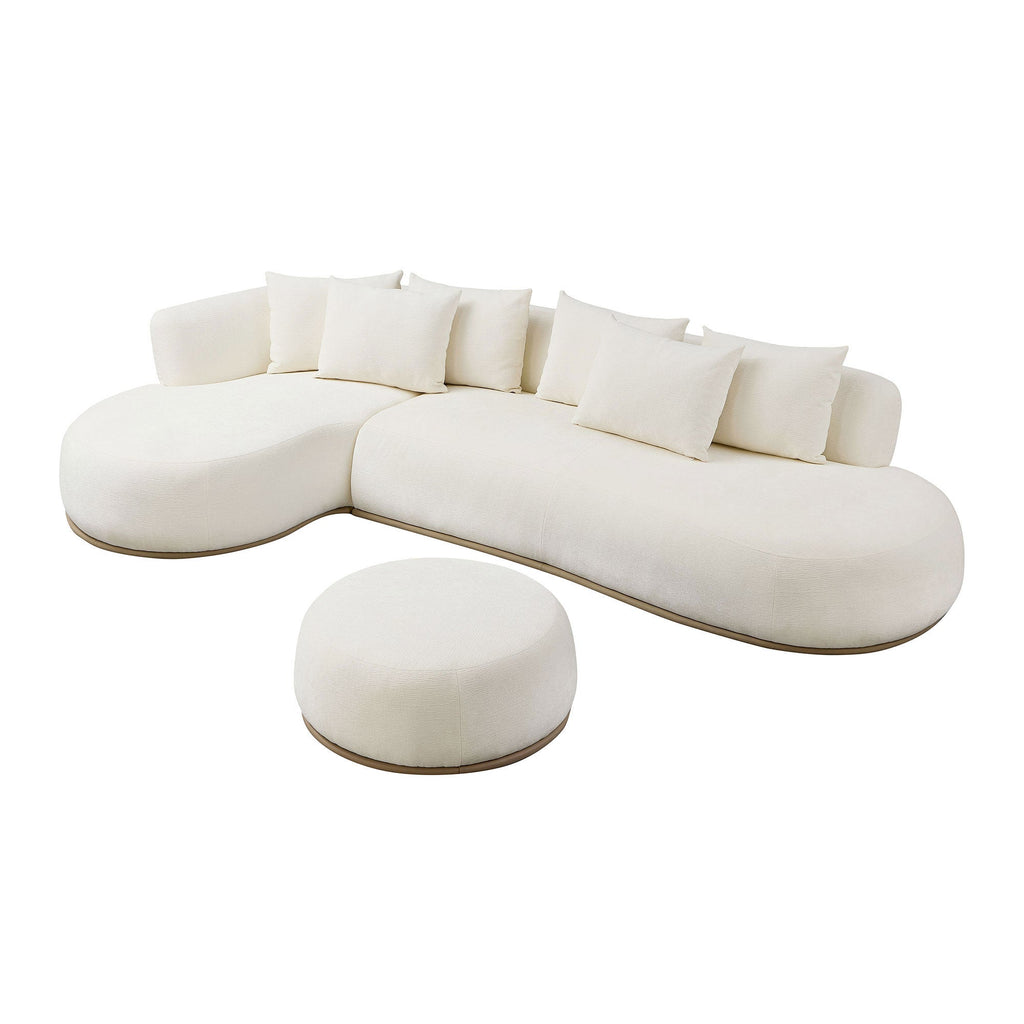 134.63'' Oversized L-Shape Sectional Sofa with Ottoman