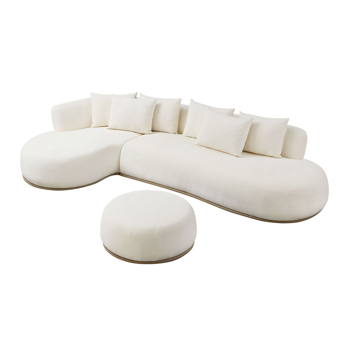 134.63'' Oversized L-Shape Sectional Sofa with Ottoman
