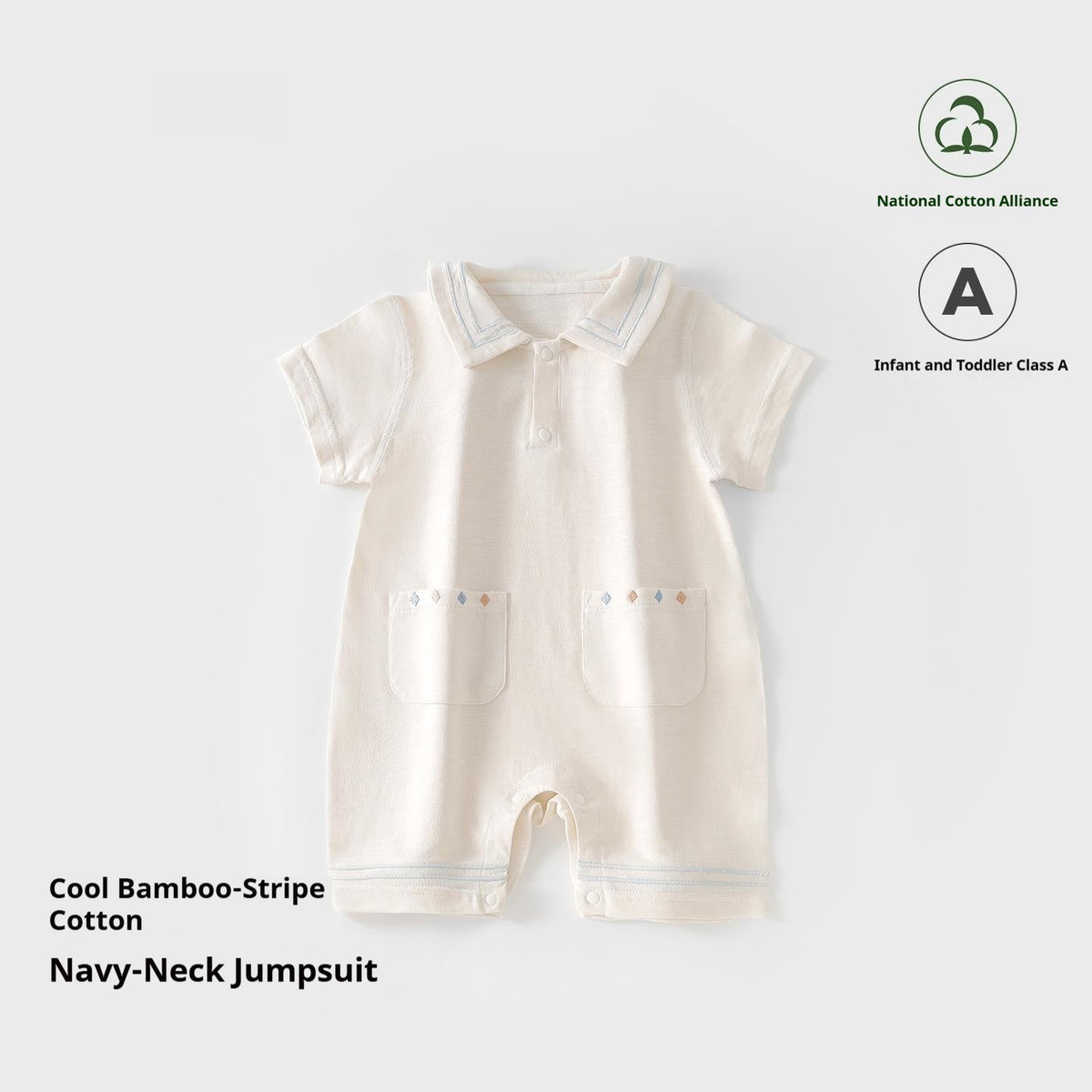 Newborn Short-sleeve Romper Lightweight Crawling Outfit For Infants And Toddlers