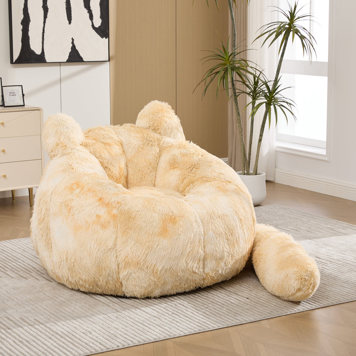 41.7'' W Boneless Single Sofa, Faux Fur Bean Bag Chair