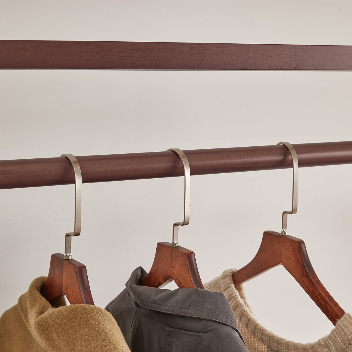 Solid Wood Freestanding Coat Rack with Storage Basket
