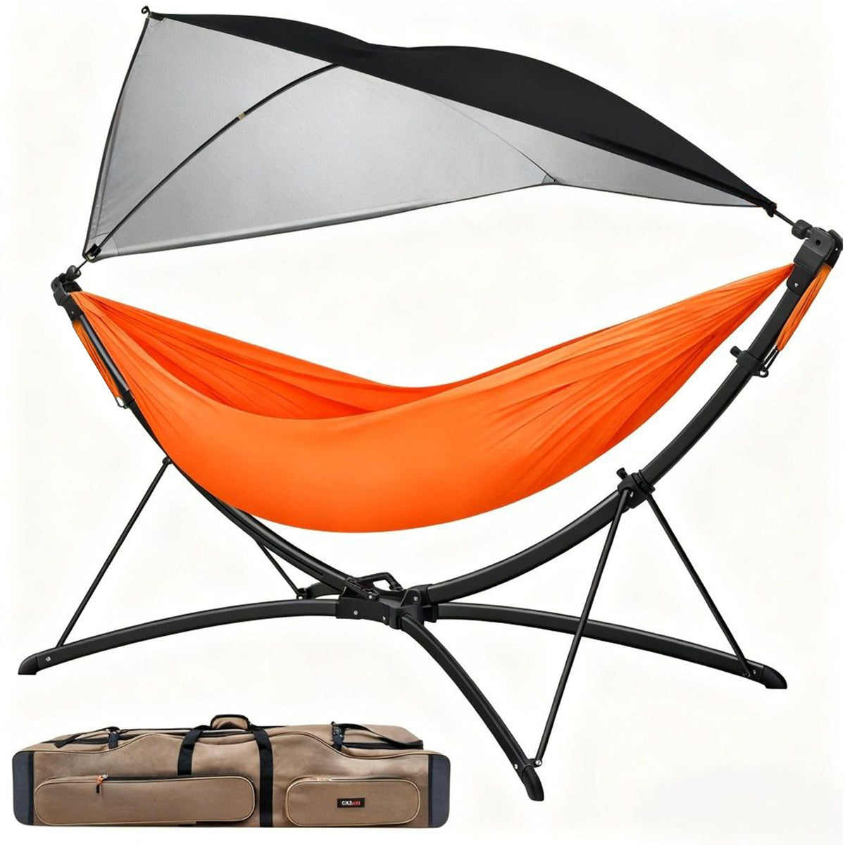 Portable Outdoor Hammock with Quick-Fold Stand and Adjustable Sunshade