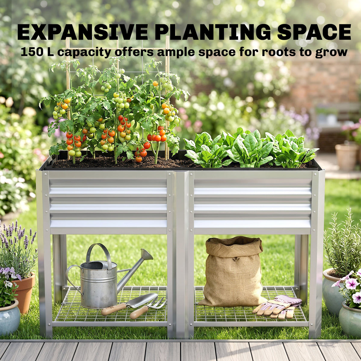 Outsunny Galvanized Steel Raised Garden Bed