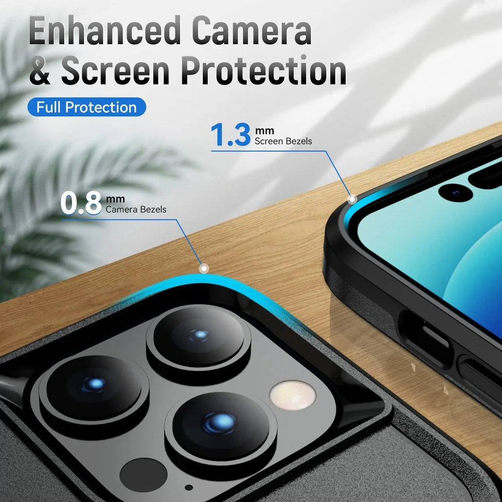 Entronix Bundle Compatible with iPhone 14 - Soft-Touch Dual-Layer Case & 1 Clear Screen Protector