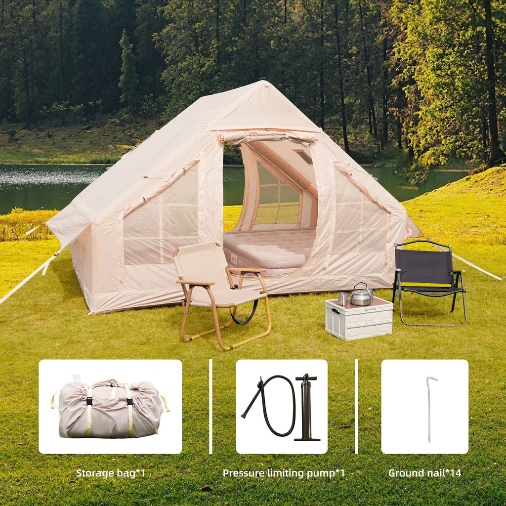 Inflatable Camping Tent with Hand Pump – Durable Oxford Fabric Outdoor Shelter