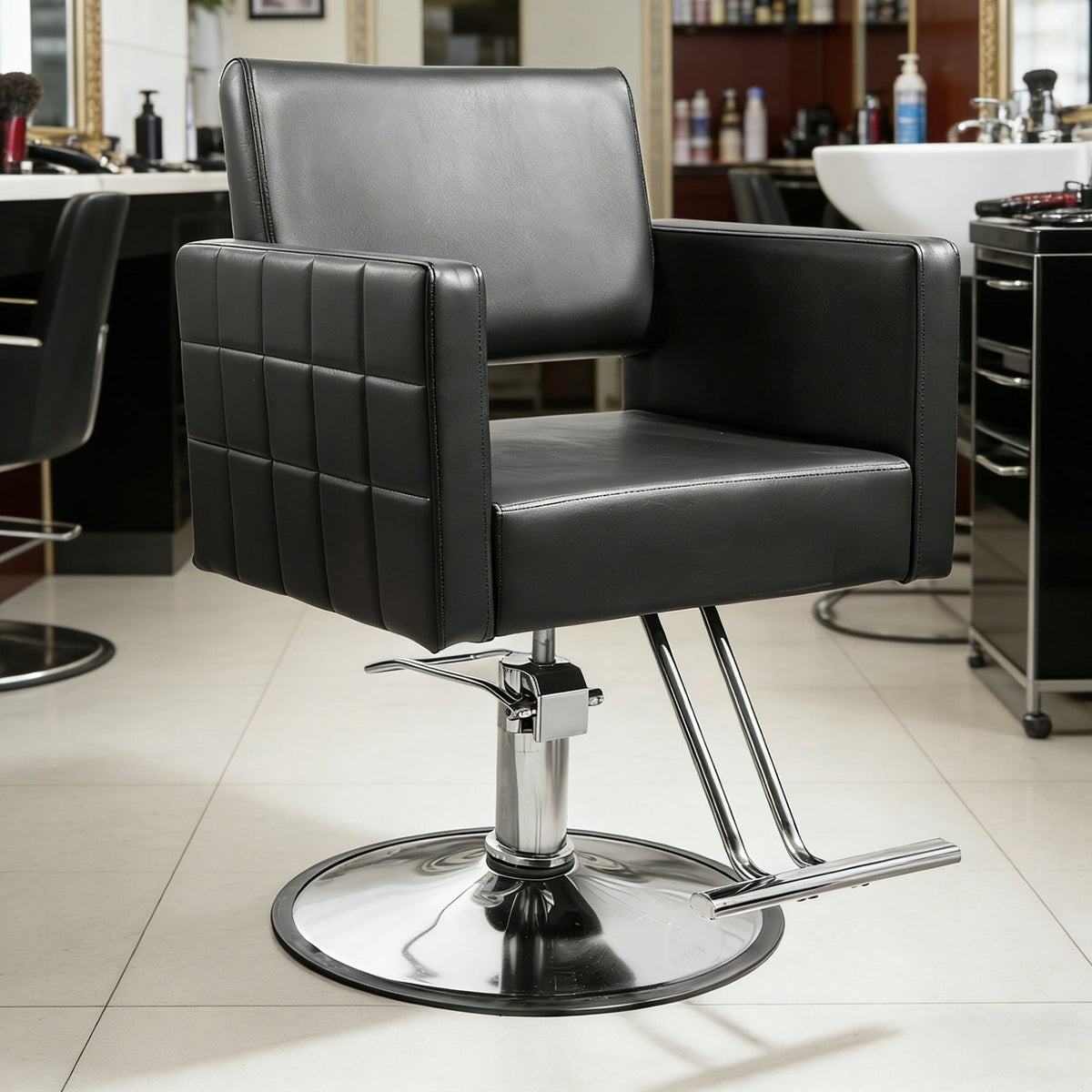 Black Salon Stylist Chair for Home