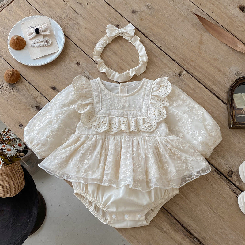 Baby Girl's Long-sleeve Cotton Autumn Romper