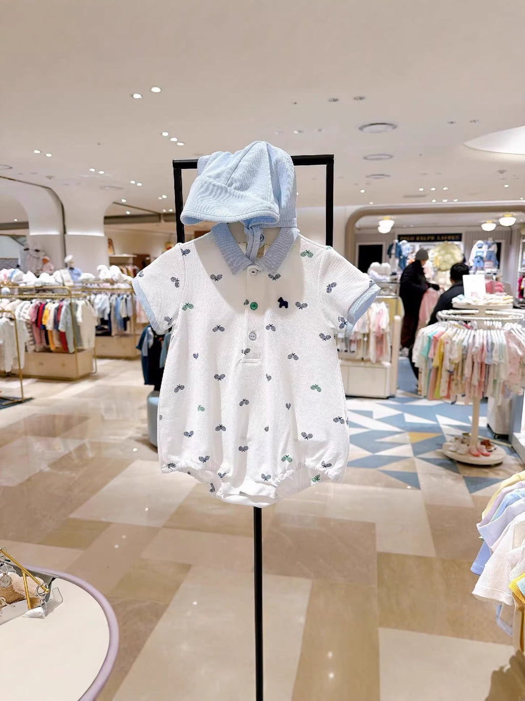Children's Clothing Baby Romper With A Cute Turn-down Collar Hat
