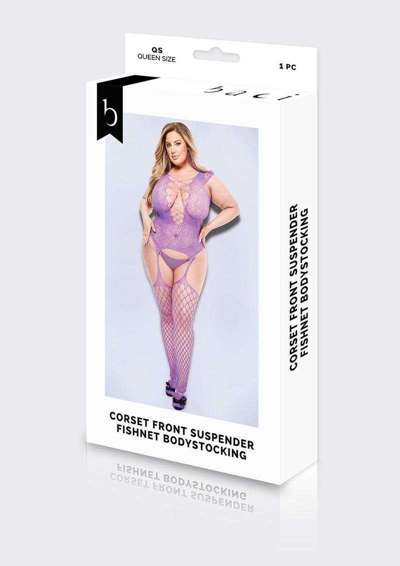 Corset Front Suspender Fishnet Bodystocking