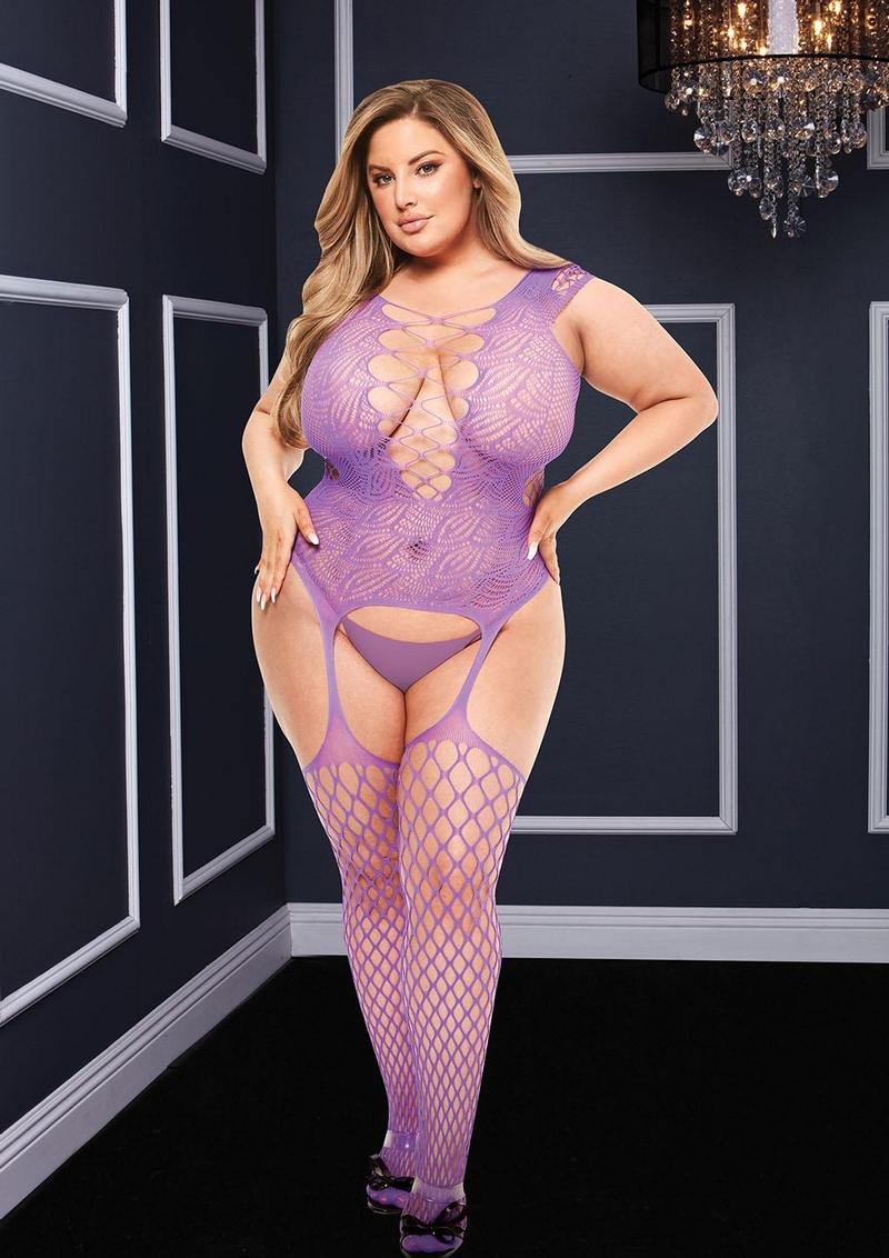 Corset Front Suspender Fishnet Bodystocking