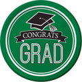 7" School Spirit 'Congrats Grad' Plates - Emerald Green (18ct)