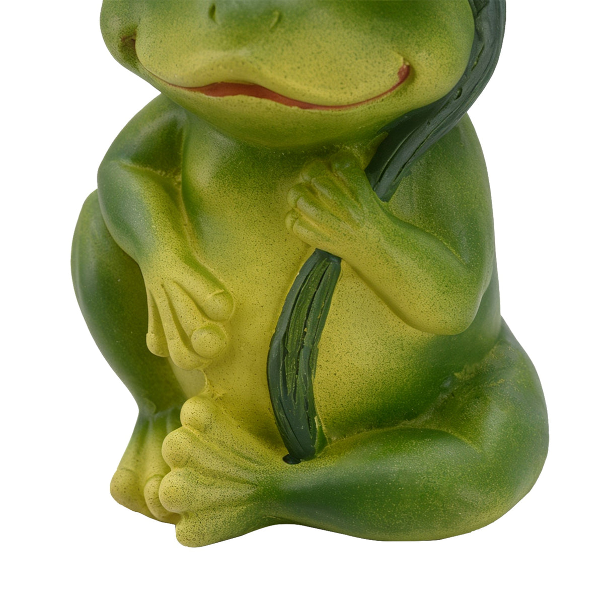 Frog Stool Garden Statue with Lotus Leaf Top - Green