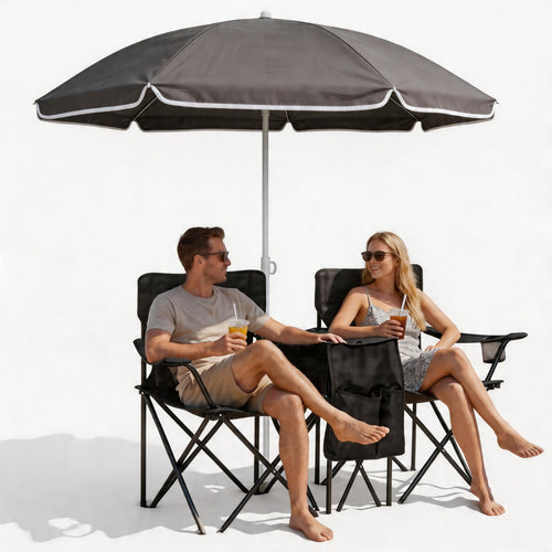 Portable Folding Picnic Chair Set with Umbrella