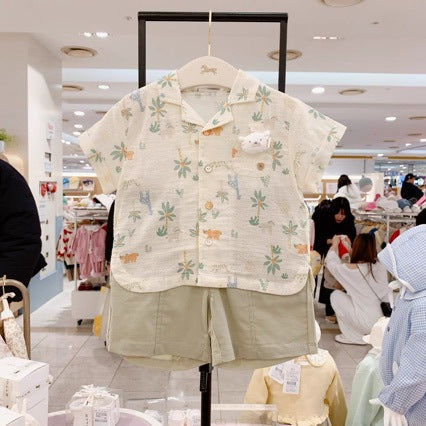 Cartoon Casual Cotton Boys Clothing Set