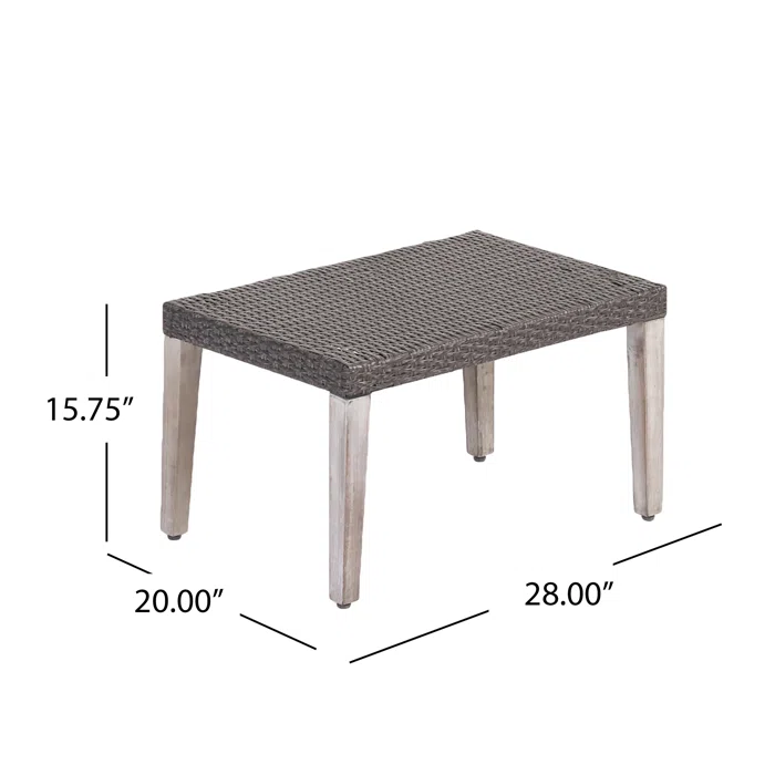 Hampton Wood + Wicker Ottoman