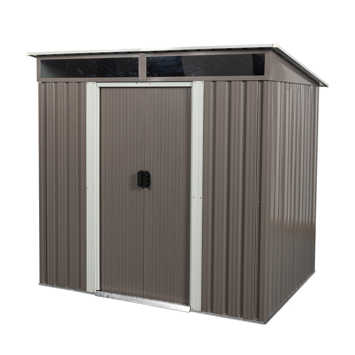 6ft x 5ft Sloped Roof Metal Shed with Transparent Top Panels