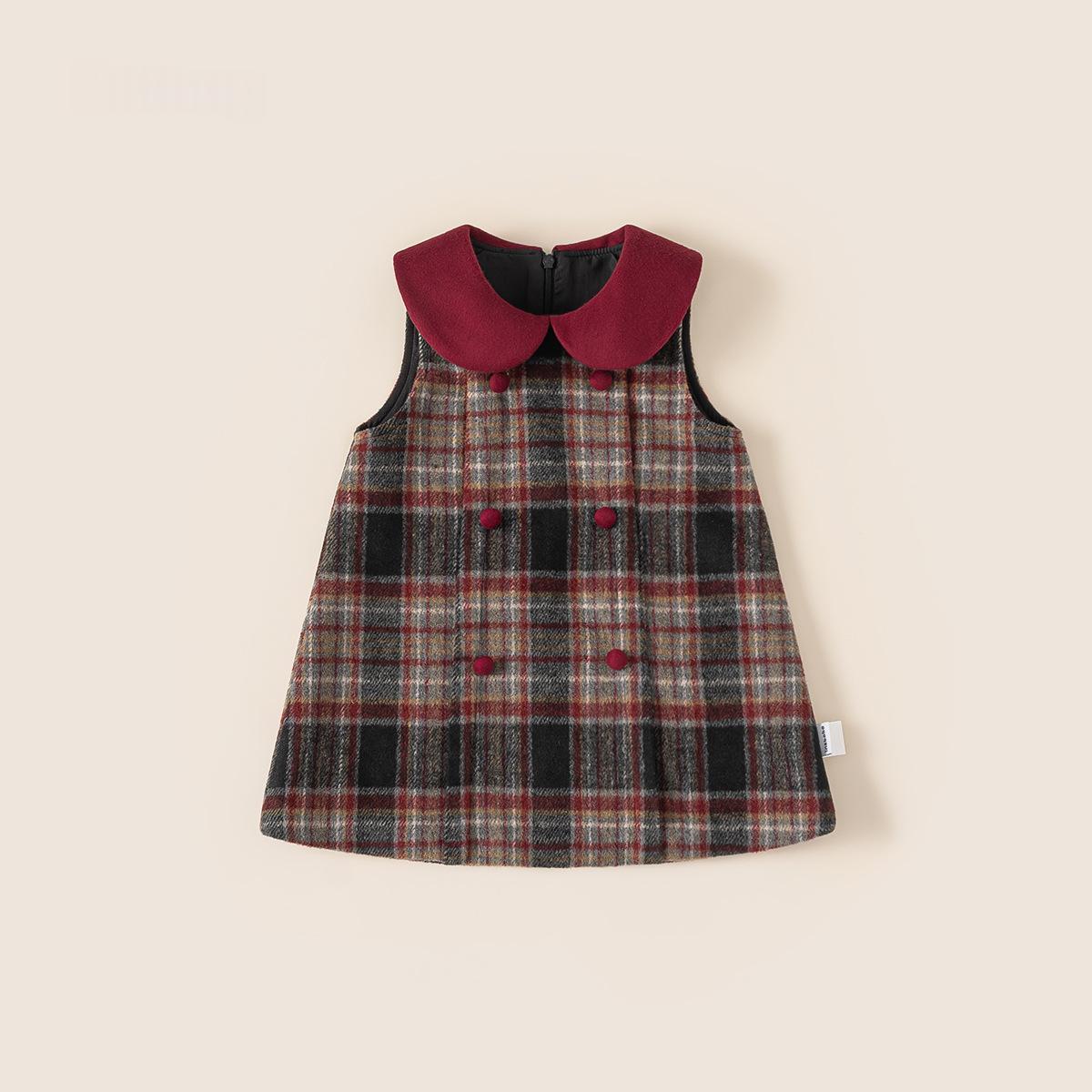 Ruffle-neck Sleeveless Childrens Dress