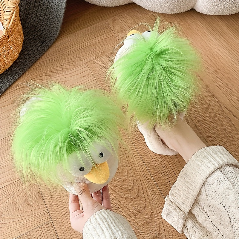 Funny Unisex Slip-On Slippers — Soft Cushioned Fabric House Shoes with Non-Slip EVA Sole, Warm Indoor/Outdoor Comfort for Men & Women, Cute Couple Gift