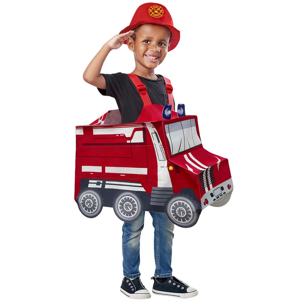 Halloween Children's Firefighter Costume Fire Truck Performance Outfit
