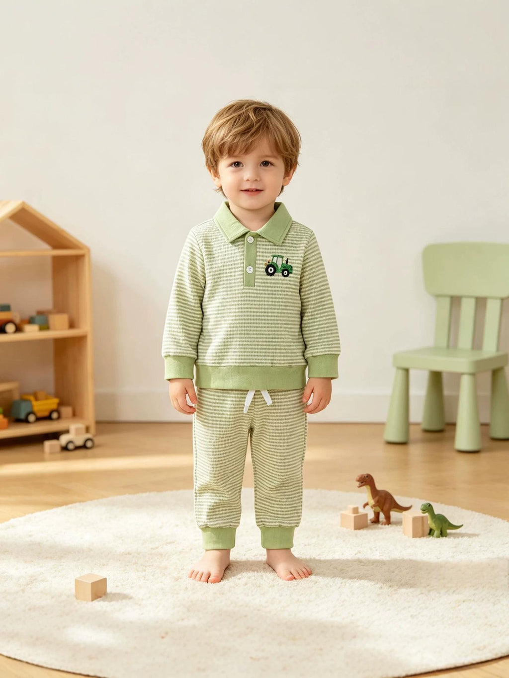 Childrens Long-sleeve Zip-up Top And Pants Set