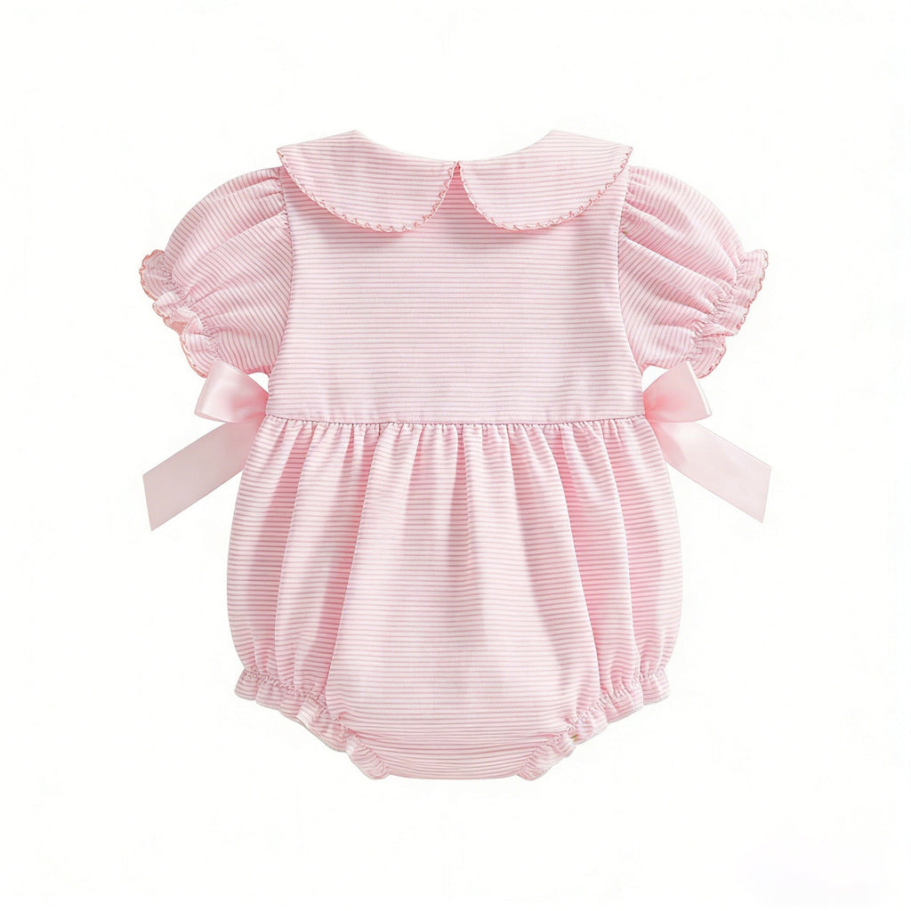 Baby Girl Long-sleeve Romper With A Ruffled Collar