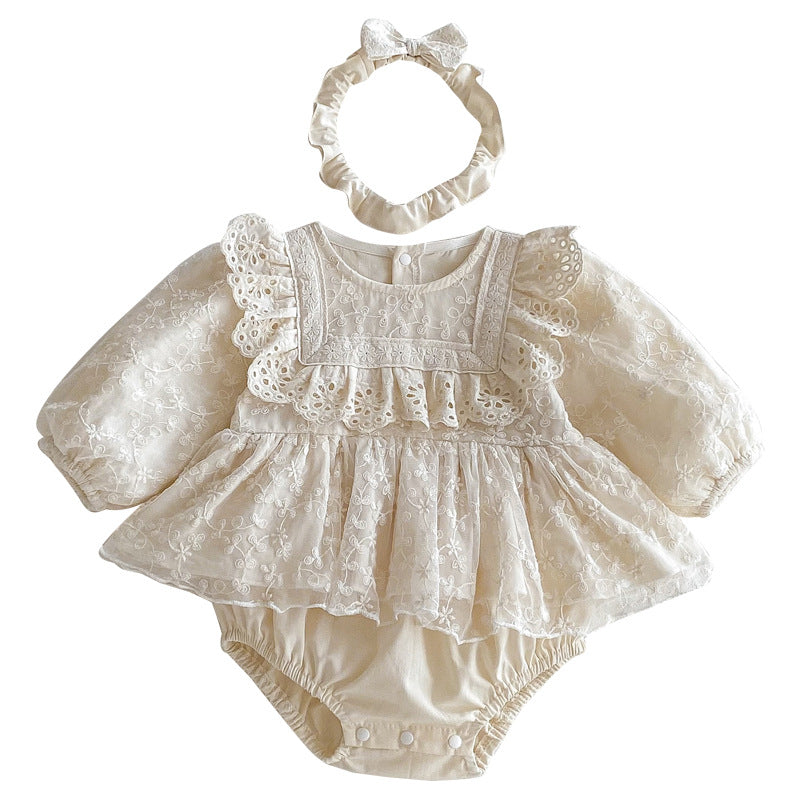 Baby Girl's Long-sleeve Cotton Autumn Romper