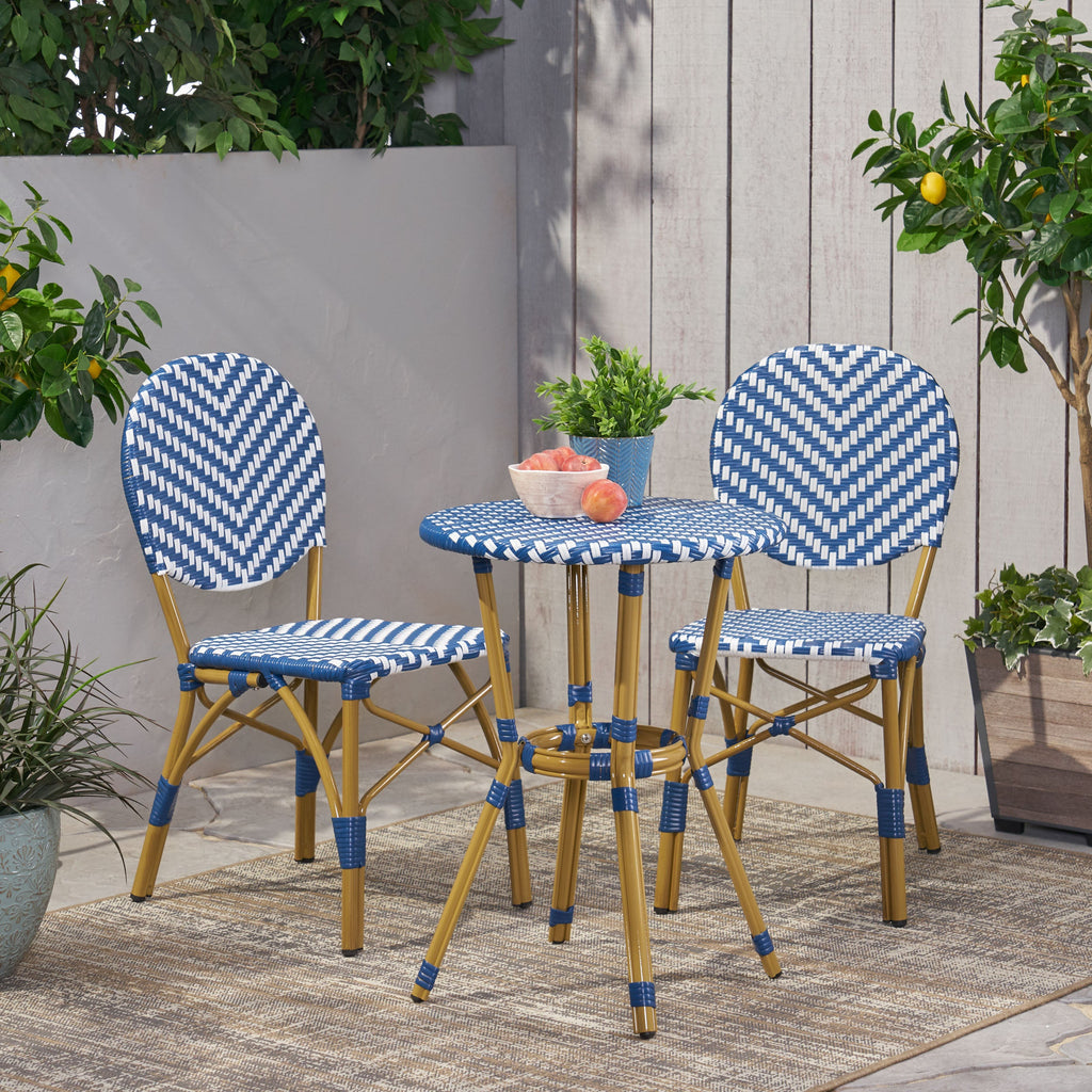 Outdoor Aluminum 3 Piece French Bistro Set
