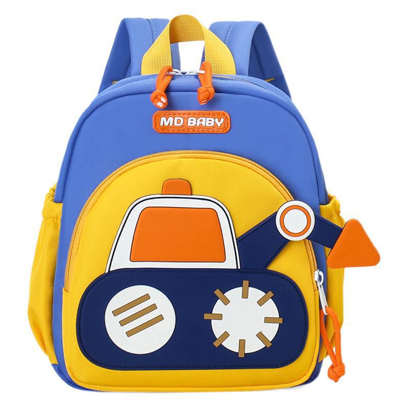 Cute Childrens Backpack Early Education Little Excavator Casual Shoulder Bag