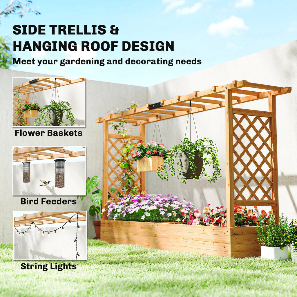 Outsunny Raised Garden Bed with Trellis