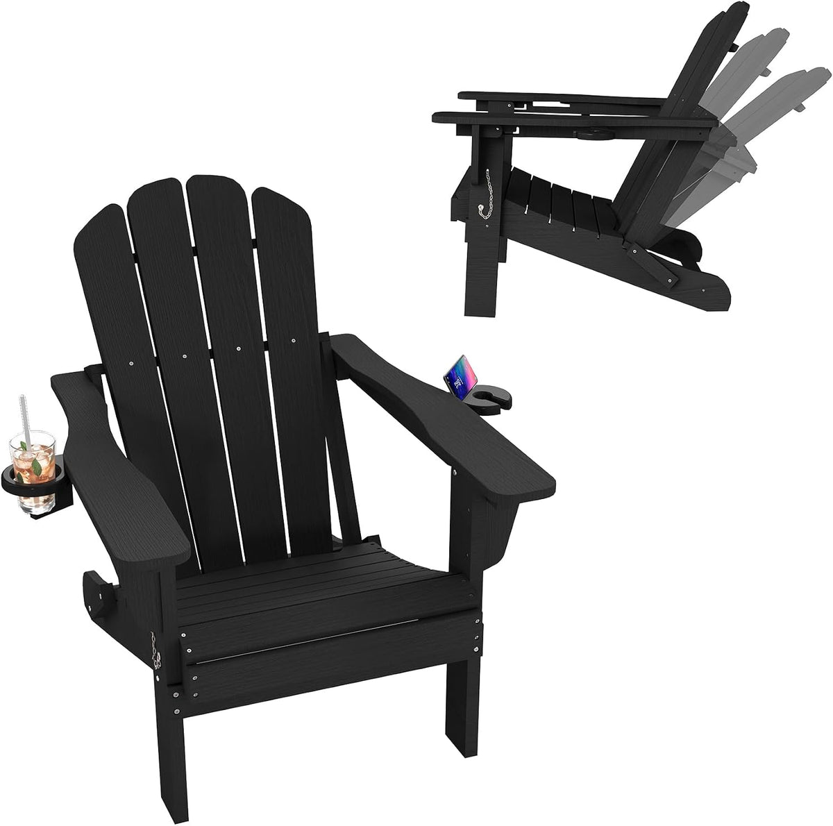 Adjustable HDPE Adirondack Chair with Customizable Comfort - Multiple Colors