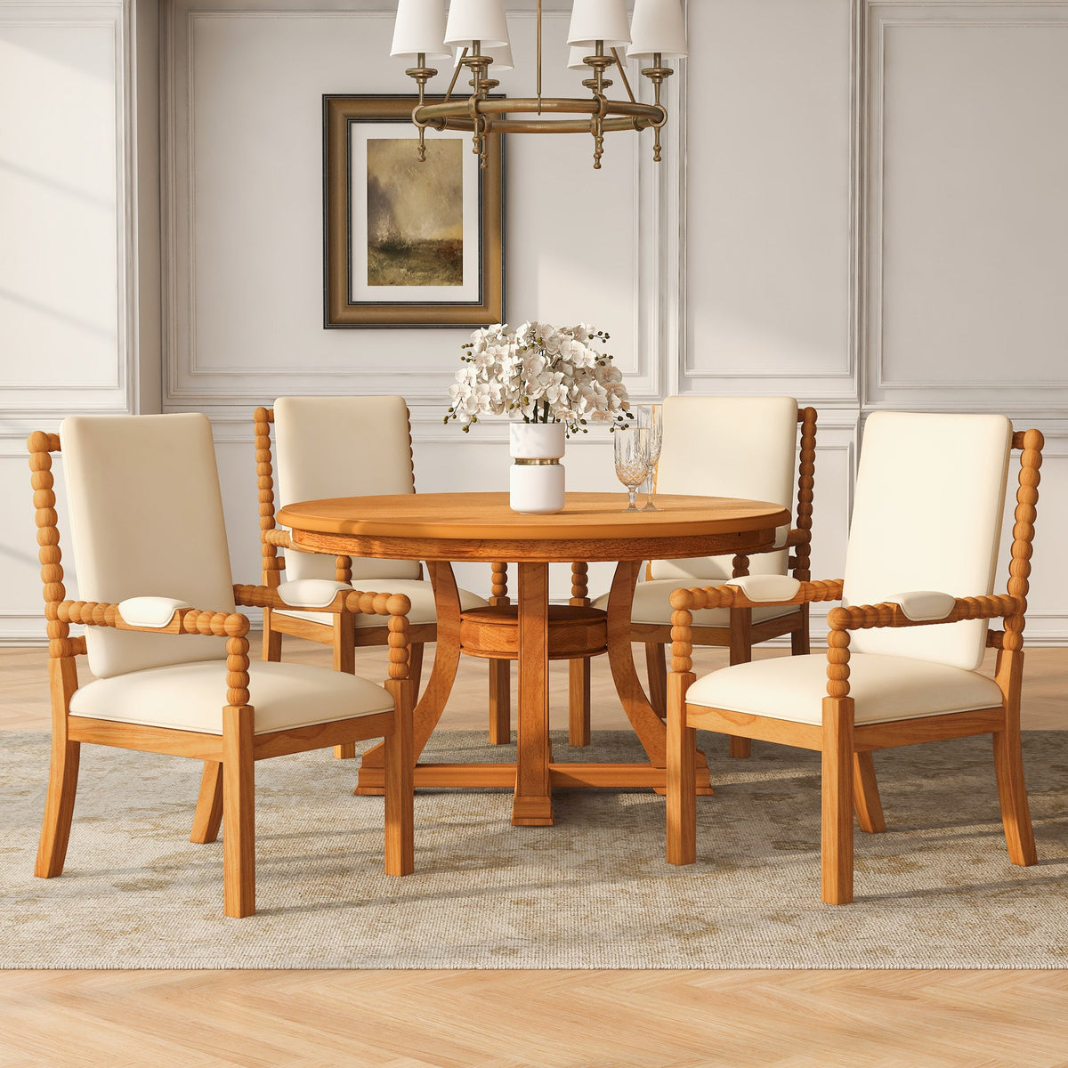 5-Piece Retro Functional Dining Table Set
