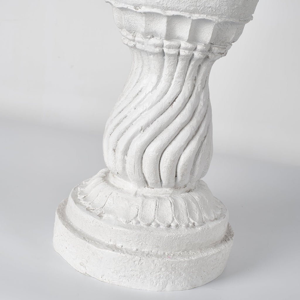 Garden Bird Bath Statue with Decorative Basin - Resin - 16.54" High