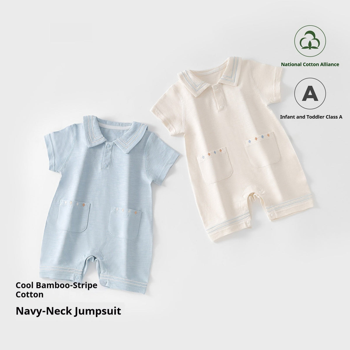 Newborn Short-sleeve Romper Lightweight Crawling Outfit For Infants And Toddlers